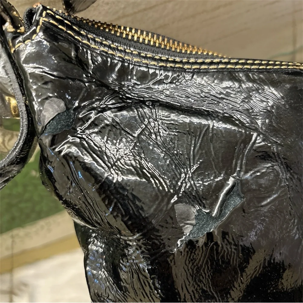 DOONEY & BOURKE Black Patent Leather Shoulder Bag